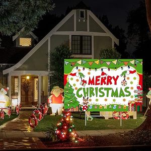 <span class=keywords><strong>Noël</strong></span> extérieur cour signes H métal piquets rouge vert vacances <span class=keywords><strong>noël</strong></span> jardin fournitures PP hiver <span class=keywords><strong>avant</strong></span> pelouse affichage coupe personnalisée - Product Image 2