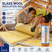 Rouleau de laine de verre certifié AS/NZS 4859.1 pour isolation thermique, ininflammable, R1.8, épaisseur 75 mm, pour isolation des murs et des toits