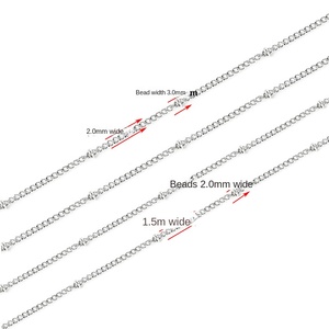 Chuỗi với bóng nhỏ bóng phẳng chuỗi Thép không gỉ bạc và PVD vàng tăng dây chuyền vàng cho đồ trang sức làm bán trong mét - Product Image 3