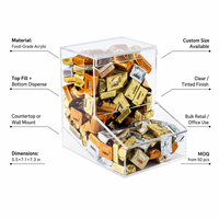 Distributeur de bonbons en acrylique HOTEAM, support mural ou de comptoir, rangement en vrac pour snacks, 2 couvercles, vente au détail, bureau, maison, vente en gros, OEM