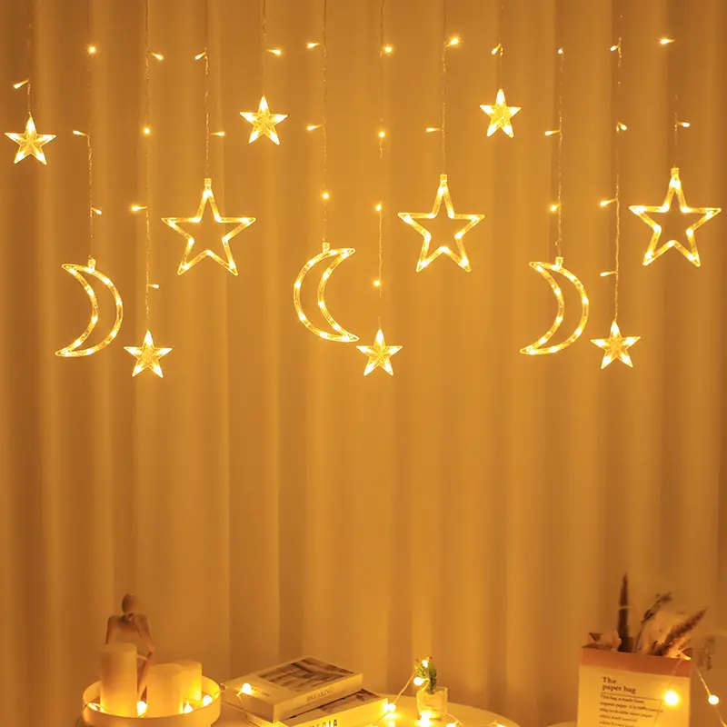 Star Moon Curtain Light lampeggiante Full Net Red Bedroom Decoration proposta forniture