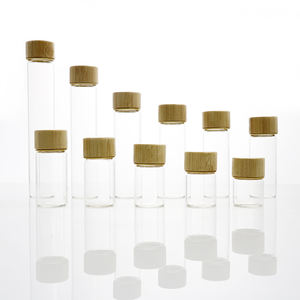 Pot de rangement en verre pour <span class=keywords><strong>cuisine</strong></span> Récipient hermétique pour épices avec couvercle en bois d'acacia pour assaisonnements herbes grains de café - Product Image 1