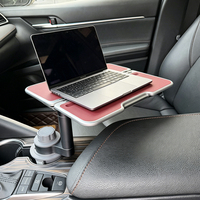 Table de plateau multi-usage pour voiture avec base pivotante à 360°, kit plateau alimentaire, accessoires intérieurs de voiture réglables, support porte-gobelet