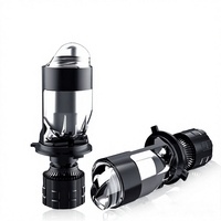 Phare de voiture universel modifié H4 avec lentille intégrée, LED combinée feux de croisement et de route, 12V 170W, projecteur puissant pour éclairage routier