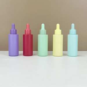Hot Sale Glass <b>Bottle</b> Skin Care Packaging 30ml 60ml Round Matte Customized Color Essential Oil <b>Bottle</b> With Dropper Cap - Product Image 4