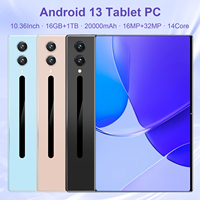 Tableta Inteligente Wifi de Alta Calidad con Android 13.0, 16 GB + 1 TB, para Estudiantes