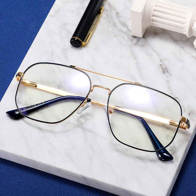 MS 91316 Fashion Trendy Classic Optical Frame Large Metal Frame Men's Blue Light Glasses Manufactured by Optics Provider