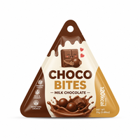 Pochette personnalisée pour bonbons et chocolats de forme irrégulière, sac en aluminium brillant avec fermeture éclair refermable, emballage découpé au laser