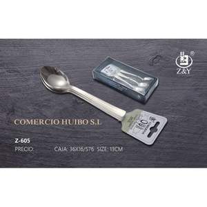 Fourchette 13 cm en métal poli miroir avec long manche - Product Image 1