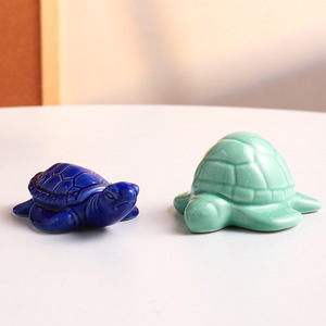 Figura de Tortuga de Cerámica de Artes Místicas, Mini Decoración para Acuario, Adorno de Escritorio, Decoración Artesanal de Animal 3D - Product Image 2