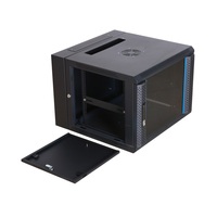 Armoire réseau murale à porte en verre noir de 19 pouces Serveurs de données informatiques Rack Equipment 4U 6U 9U OEM