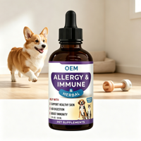 Gouttes aromatisées à la dinde OEM avec probiotiques pour l'axe intestin-peau, gouttes antiallergiques