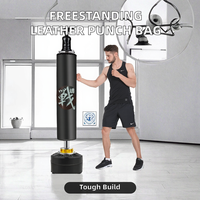 Sac de frappe lourd en cuir pour le kickboxing et la boxe, rempli d'EPE/EVA, écologique, robuste, durable, pour l'entraînement professionnel