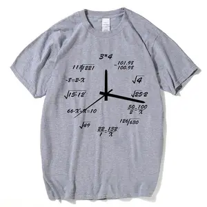 2019 fashion clothing math clock funny crew neck vintage washed t shirts