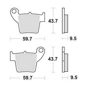 Pastiglie dei freni posteriori da corsa sinterizzato per Honda CRF 250X 2004/2017 condizione nuova - Product Image 3