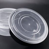 Conteneur alimentaire rond en PP de qualité alimentaire, sans BPA, recyclable, étanche, compatible micro-ondes, avec couvercle pour soupe, riz, emballage à emporter