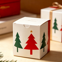 Set Hadiah Lilin Kaca Natal C&H, Lilin Aroma Kedelai untuk Dekorasi Rumah dengan Kotak Hadiah