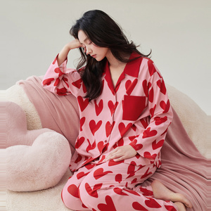 <span class=keywords><strong>Pigiama</strong></span> Autunnale da <span class=keywords><strong>Donna</strong></span> di Alta Qualità, Stile Cinese, Taglia Grande, Maniche Lunghe, Elastico in Vita, in <span class=keywords><strong>Cotone</strong></span> e Spandex, Traspirante e Morbido - Product Image 1