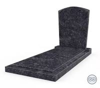 Monument funéraire économique américain en granit noir plat avec biseau, personnalisable