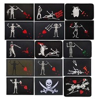 Patch brodé en toile écologique à boucle auto-agrippante, motif drapeau pirate Black Beard Edward Teach, emblème tactique, pour brassard