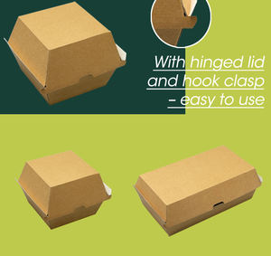 Paquete de comida listo para desechar, caja de hamburguesas de microflauta, cajas rígidas, Papel Sándwich, caja de papel transparente para pasteles, aceptar para llevar - Product Image 5