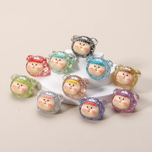 Nuevo lindo colorido estéreo-brillo cabeza de oso Lilith Diy resina encanto accesorios para bolso ciego llaveros - Product Image 3