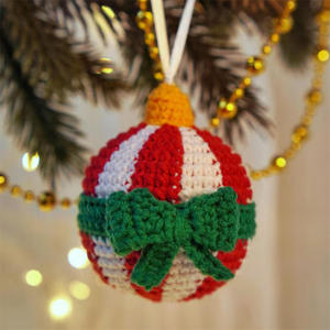 Bola de <span class=keywords><strong>Navidad</strong></span> de Ganchillo con Diseño de Reno, Decoración Festiva Tejida para Árbol de <span class=keywords><strong>Navidad</strong></span> - Product Image 6