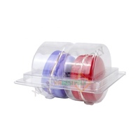 Boîte d'emballage sous blister en plastique transparent 2 trous pour macarons, biscuits, boîtes à clapet en PET
