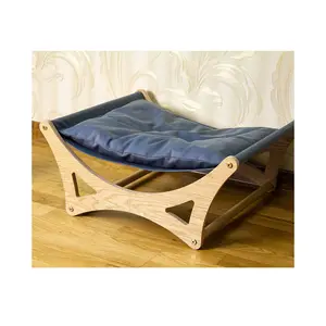 Hamac en bois pour chat, meuble lit pour chats
