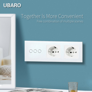 Interruptor Táctil Combinado Tipo 228 con Panel de Vidrio, Control Táctil de 3 Vías para Caja Redonda Europea/Rusa - Product Image 2