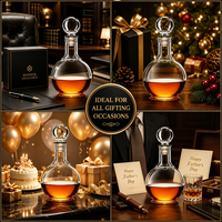 Ensemble cadeau de carafe à whisky personnalisée 850 ml, carafe à liqueur personnalisée en verre cristal dans un coffret cadeau, cadeau d'anniversaire, cadeau d'entreprise