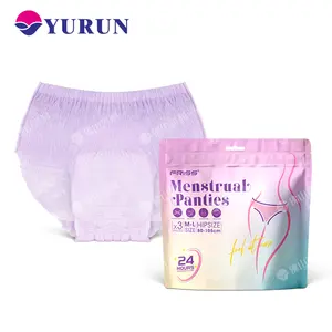 Calças de período femininas personalizadas para a noite, roupa íntima descartável respirável para fabricação de calcinhas sanitárias
