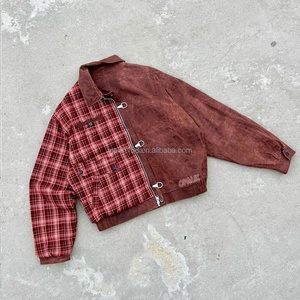 Factory Custom Firefighting Fireman Buckle Lobster Clasp <b>Jackets</b> for Men Vintage Double Layer Reversible <b>Flannel</b> Suede <b>Jacket</b> - Product Image 2