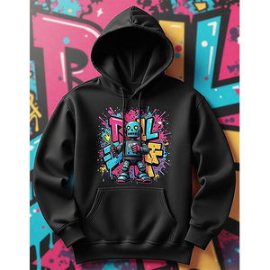 Oversize Pullover Couple Unisex <strong>Hoodie</strong> Customized Logo Graffiti-Inspired Logos <strong>Hoodie</strong> Embroidery Print Hoodies Multi Color - Product Image 1
