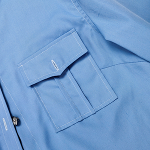 Hot Bán Mùa Hè Màu Xanh Unisex Dài Ngắn Tay Áo Ripstop Cotton Polyester An Toàn Đồng Phục Áo Sơ Mi Cho Công Việc Xây Dựng Biểu Tượng Tùy Chỉnh - Product Image 6