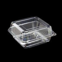 Boîte d'emballage alimentaire jetable transparent clair personnalisé articles en plastique récipient à croustilles à charnière carrée avec dates