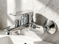 Robinet de douche pour baignoire durable avec un design minimaliste moderne, en alliage de zinc, à noyau en céramique, résistant à la corrosion et à économie d'eau