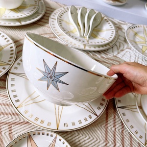 Hot Selling European Luxury 41pcs Star Pattern Bone Porcelain Dinner <b>Set</b> and Charger Plate - Product Image 3