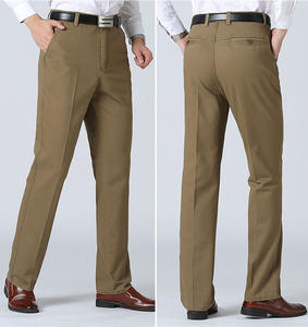 กางเกงลำลองขาตรงของผู้ชายกางเกงตะวันตกทรงหลวมและหนา - Product Image 3