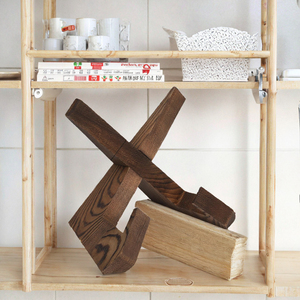 Ferme rustique <span class=keywords><strong>support</strong></span> en <span class=keywords><strong>bois</strong></span> à deux niveaux comptoir de cuisine créatif porte-<span class=keywords><strong>recette</strong></span> pour cuisinier livres vaisselle Type boîte de vaisselle - Product Image 3