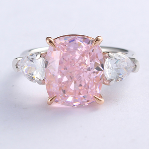 Anillo de Compromiso MaiYi Personalizado en Oro Sólido de 9K, 10K, 14K, 18K, Plata Rosa 925 con <span class=keywords><strong>Morganita</strong></span> y Diamantes - Product Image 1