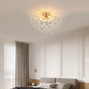 현대 스타일 조명 크리스탈 램프 황금 크롬 디자인 돔 그늘 럭셔리 환상적인 매달려 램프