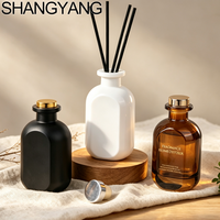 Bouteille diffuseur d'arômes sans flamme, transparente, plate et ronde, à dégradé de couleurs, vide, 50ml, 120ml, 150ml, pour diffuseur à bâtonnets