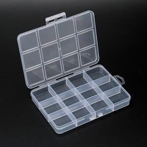 Caja organizadora de joyas transparente de 12 compartimentos, almacenamiento de escritorio de 13,5x9,8x1,7 cm con cubierta para cuentas y diamantes - Product Image 5