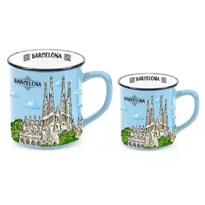 Pabrik Kustom Barcelona Mug Perjalanan Desain Baru Murah Mug Venise Turis Souvenir Hadiah Desain Cangkir