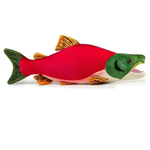 도매 실물 같은 3D 만화 현실적인 새끼 연어 봉제 장난감 박제 물고기 바다 동물 인형