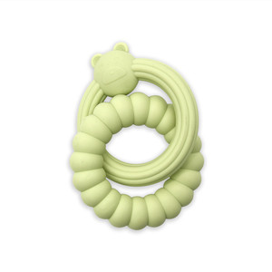 BHD venta al por mayor divertido Arco Iris Color silicona suave bebé mordedores recién nacido dentición juguetes conjunto BPA libre calmante cuentas pulsera anillo - Product Image 2