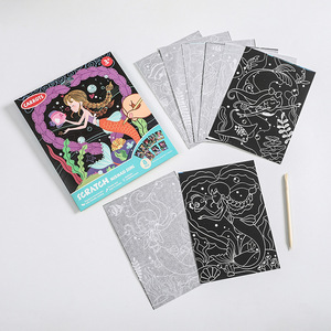 Juego de papel rascador mágico de colores arcoíris, juguetes de dibujo de arte y artesanía con hoja rascadora negra - Product Image 4