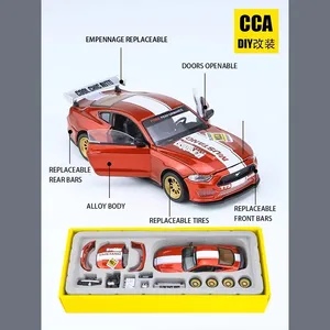 Coche de Carreras de Aleación de Zinc a Escala 1:42, Modelo Fundido a Presión con Sonido <span class=keywords><strong>y</strong></span> Luz, Ruedas de Goma, Vehículos de Juguete para Niños - Product Image 6
