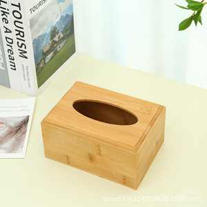 Caja de pañuelos de madera de color natural para el hogar, sala de estar, diseño de madera maciza. - Product Image 2